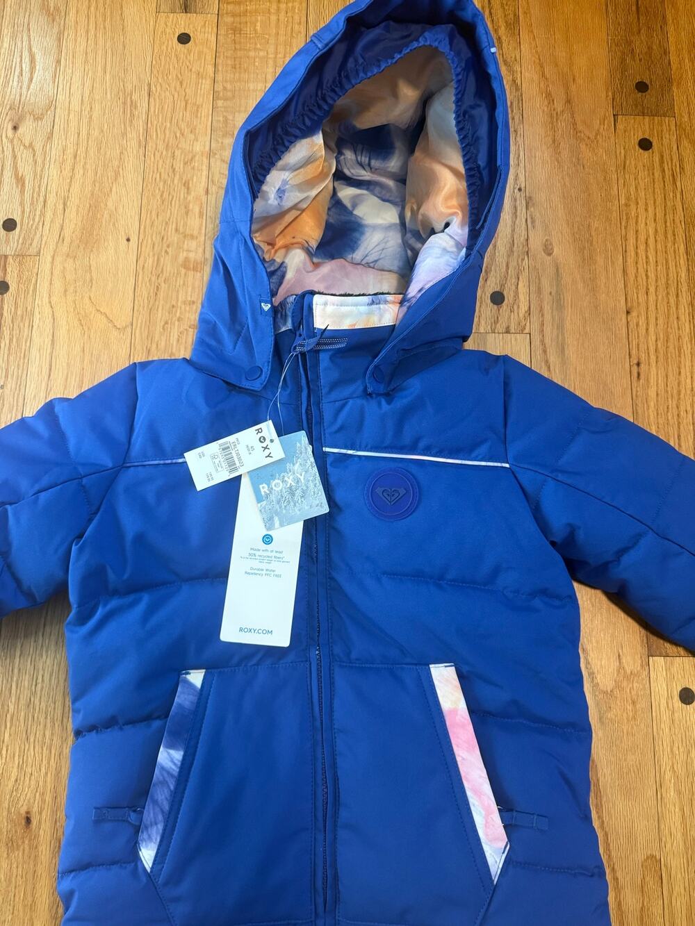 NEW Roxy Heidi Snow Jacket Girls 4/5 Blue DryFlight 10K Ski Winter Coat NWT